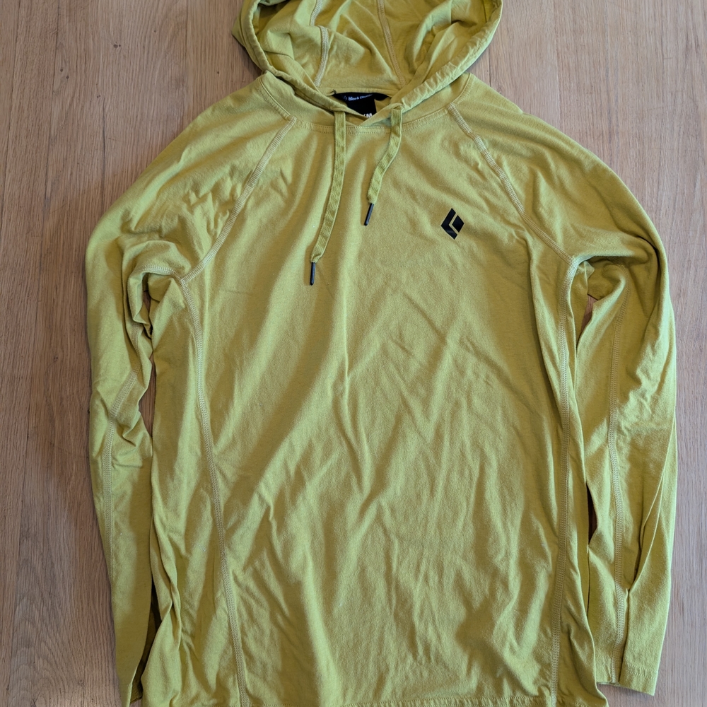 Yellow Hooded Long Sleeve Shirt